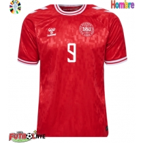 Camiseta Dinamarca Rasmus Hojlund #9 Primera Equipación Eurocopa 2024 manga corta